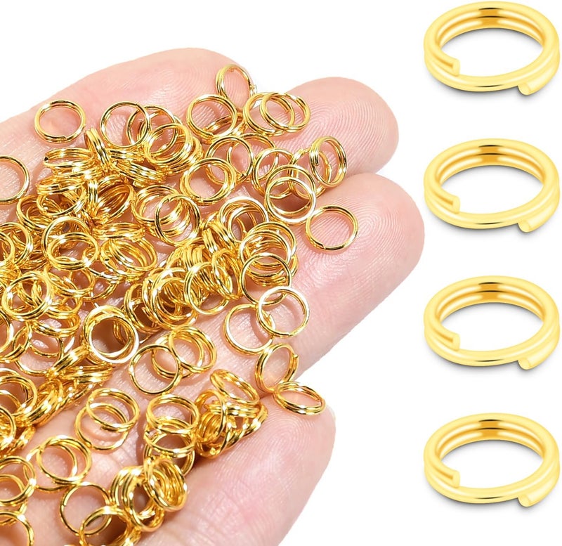 ManTangSun 6mm 300 PCS Gold Tiny Split Ring for Jewelry Making, Double Loops Split Jump Rings Necklaces Bracelets Earrings Metal Mini Key Rings DIY Craft Hardware - Image 1